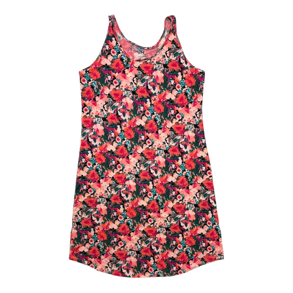 Natori Abstract Floral Ultra Soft T~Shirt Tank  Dress Size XXL